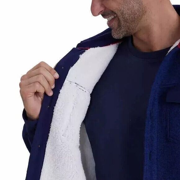 Avalanche Shirket Men Fleece‎ Lined Shirt Jacket XL Heavy Duty Navy - Picture 2 of 9